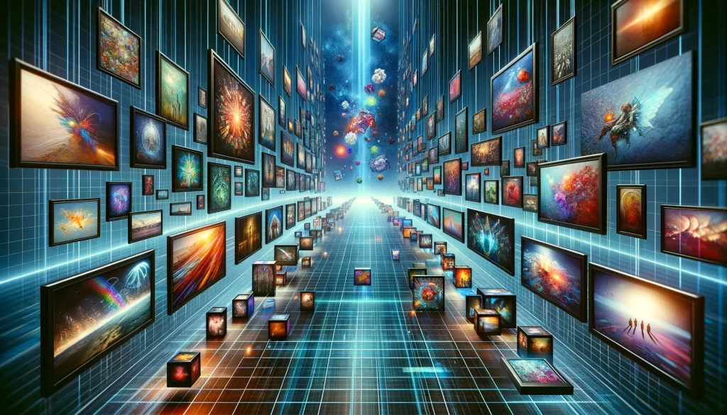 Image representing the idea of infinite gallery space in the blog about the advantages of digital art